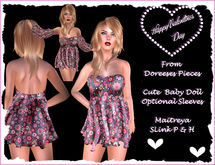 VALENTINE BABY DOLL HEARTS & FLOWER PRINT MAITREYA SLINK