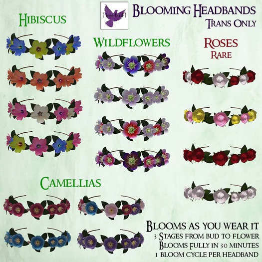 [ free bird ] Blooming Headband - Gothic Roses Blue & White