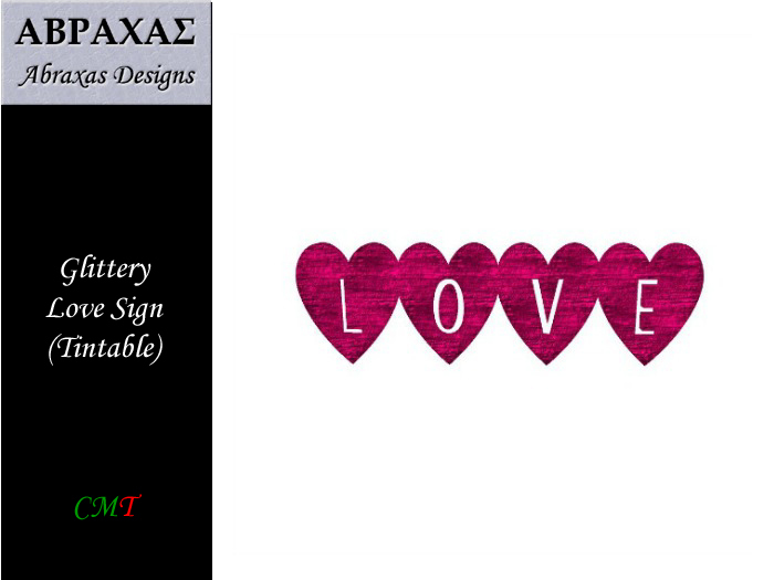 AD Glittery Love Sign