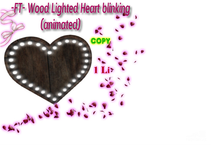 ~FT~ Wood Lighted Heart blinking