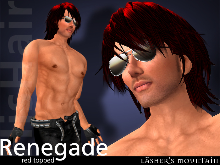 RENEGADE Red Topped Shoulder Length Men's Hair
