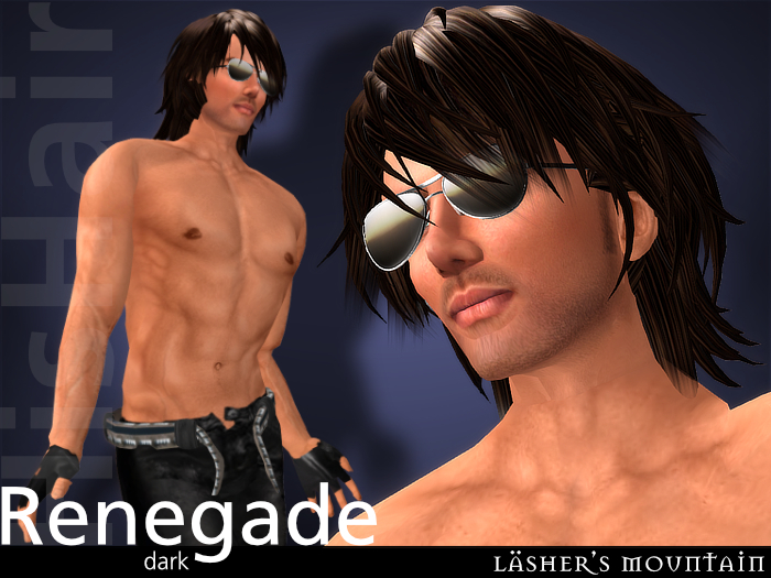 DARK RENEGADE Brown Shoulder Length Men's Hair