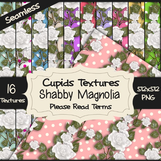*Cupids Textures * 16 SHABBY MAGNOLIAS