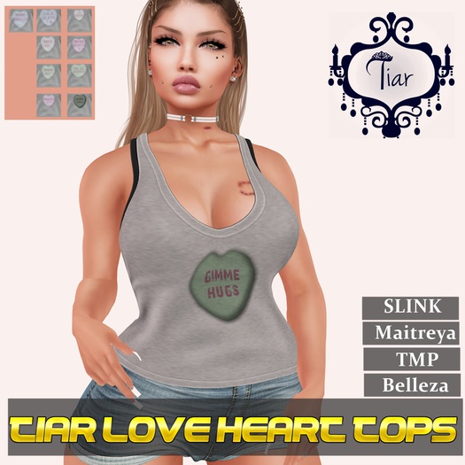 tiar  Love heart tops