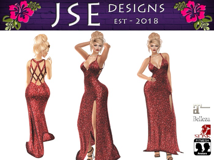 Red Glitter Formal Dress