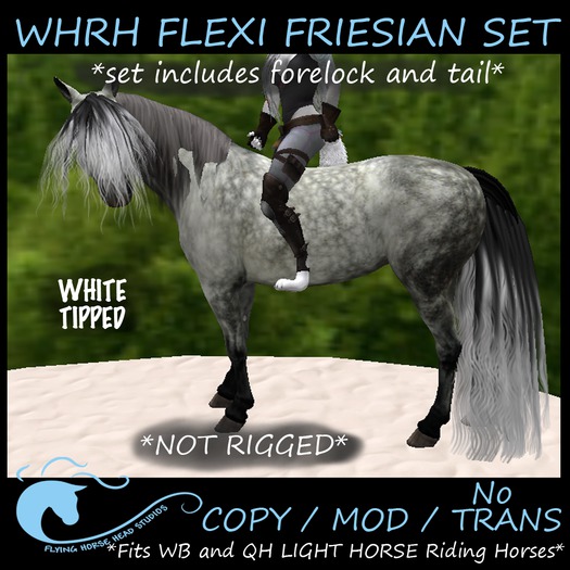WH Riding Horse LH Friesian Flexi -White-Tipped