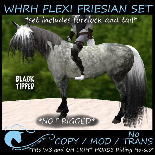 WH Riding Horse LH Friesian Flexi -Black-Tipped