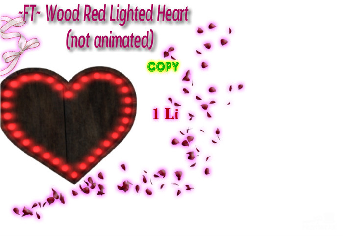 ~FT~ Wood Red Lighted Heart 1LI(wear me)