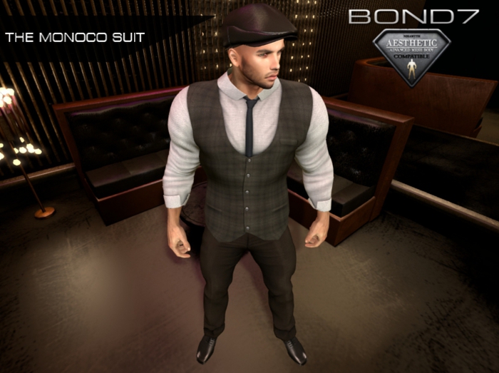 *BOND7* The Monaco Suit (Plaid Faded Brown)-AESTHETIC HUD
