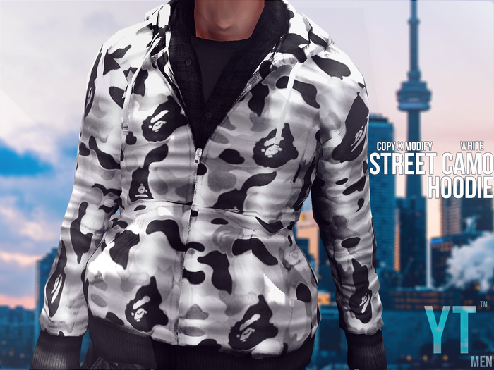 yT - Street Camo Hoodie (White)