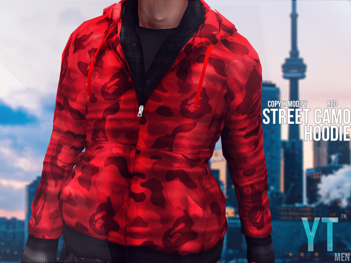 yT - Street Camo Hoodie (Red)