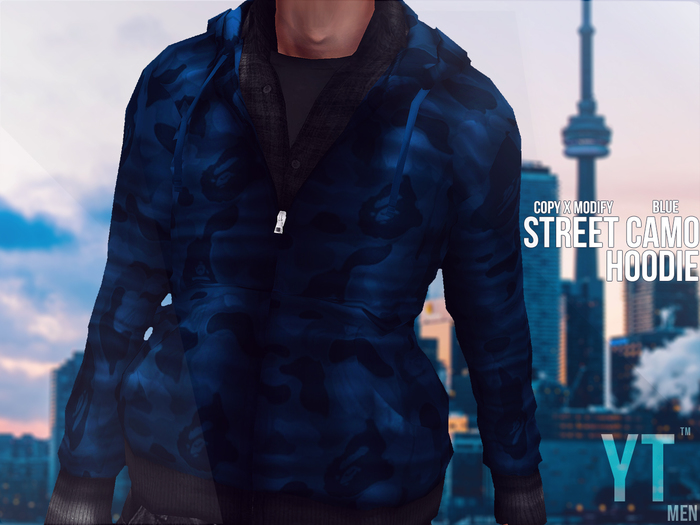 yT - Street Camo Hoodie (Blue)