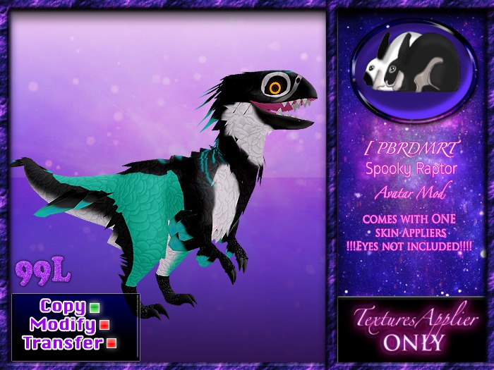 BRDMRT Spooky Raptor - Teal time