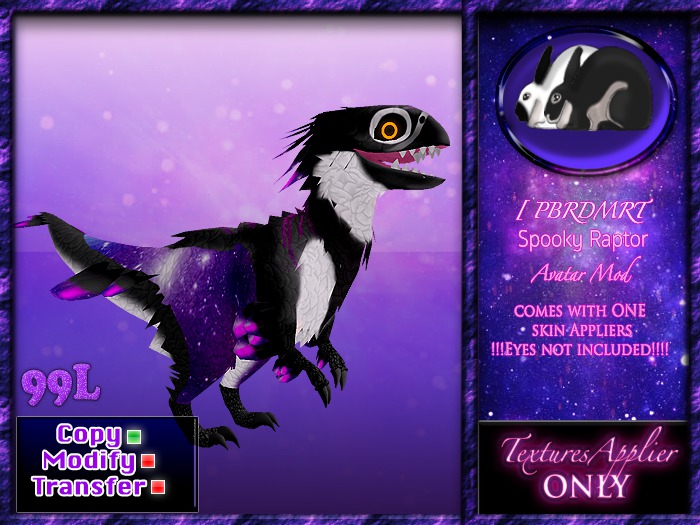 Second Life Marketplace - BRDMRT Spooky Raptor - TRC galactic