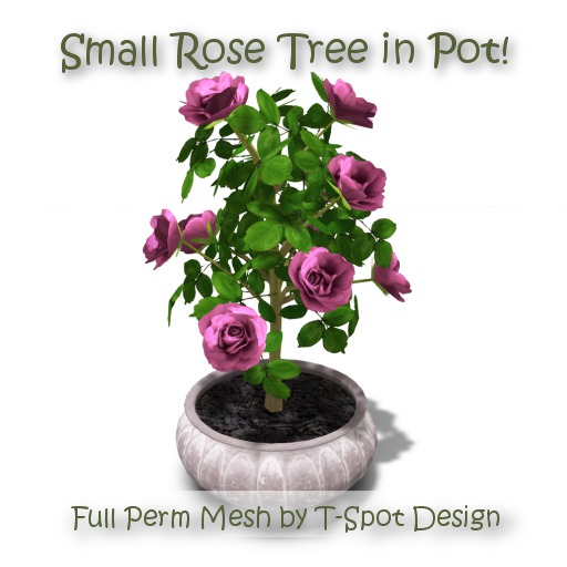 T-Spot Mesh - Rose Tree in Stone Pot - Full Perm - LI=1.0