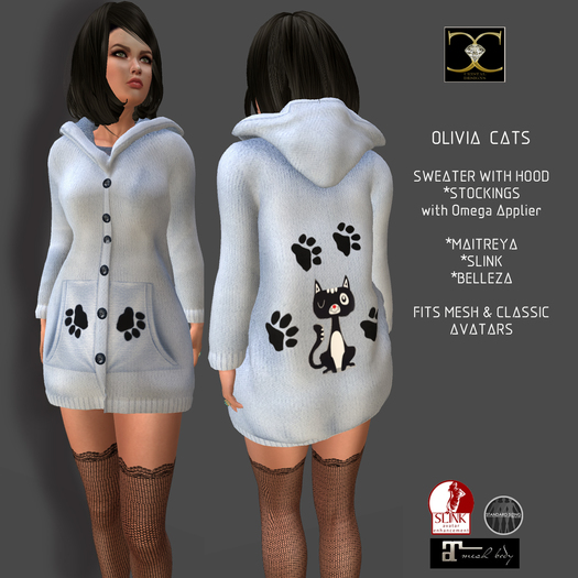 OLIVIA CATS WITH STOCKINGS