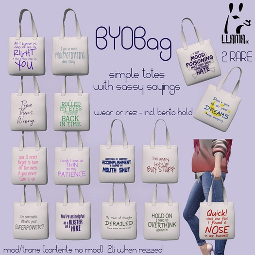 Llama Inc - Tote 15 - Keep Sleeping (BOXED) RARE