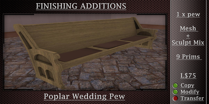 ~FA~ Ash Wood Wedding Pew