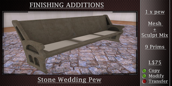 ~FA~ Stone Wedding Pew