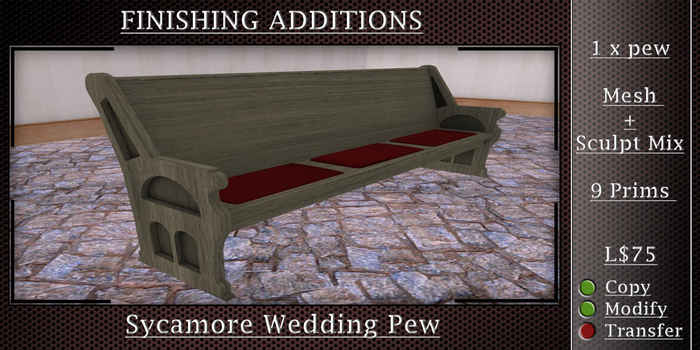 ~FA~ Ash Wood Wedding Pew