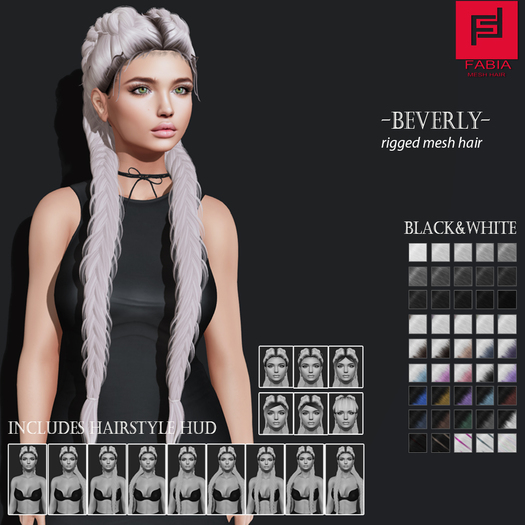 -FABIA- Mesh Hair <Beverly> Black&White