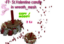 ~FT~ Valentine candle in a wreath (wear me)