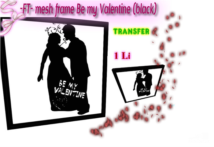 ~FT~ picture framed Be my Valentine (black)(wear me)