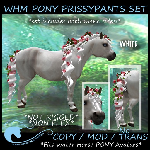 WH Mesh Pony Avatar Prissypants Set -White