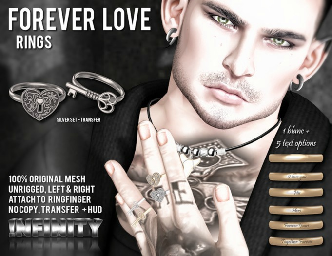 !NFINITY Forever Love Rings Set Gold (transfer - no copy)