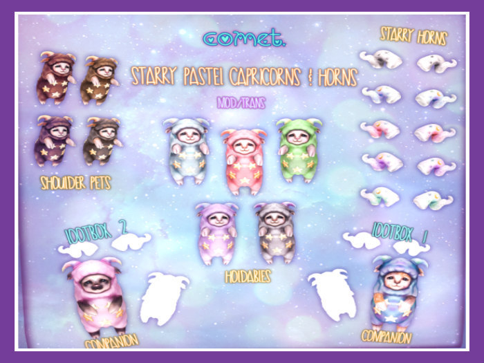 + starry pastel horns {cassis} // comet.