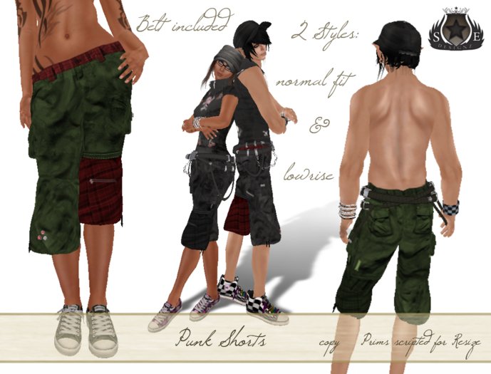 [SE*Designz] Punk Shorts - grey/red