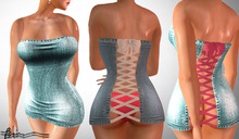 KimMesh Jeans Dress Laced up