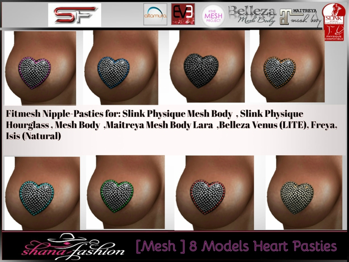[Mesh ] 8 Models Heart Pasties