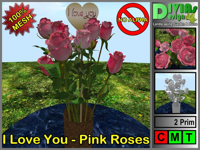  I Love You - Pink Roses 