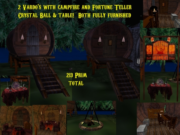 Gypsy Vardo Complete Set up w/ Fortune Teller Crystal Ball
