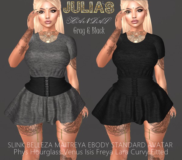 ! Julia's Scandal Sophia Dress Black & Gray