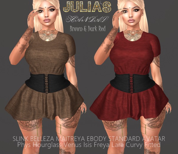 ! Julia's Scandal Sophia Dress Brown & Dark Red