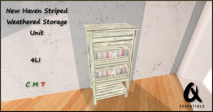 {Q-Essentials} New Haven Striped Weathered Storage Unit