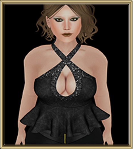 Black frilly top (Rigged mesh)(Bagged)