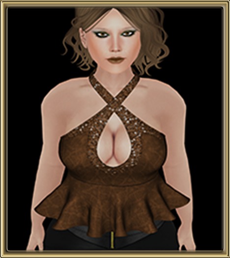 Bronze frilly top (Rigged mesh)(Bagged)