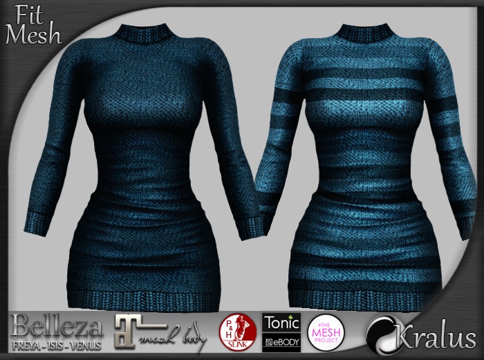 ::KRALUS:: FitMesh : Sweater Dress : BL4  