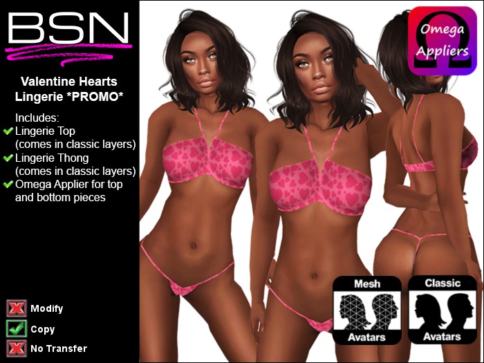 BSN Valentine Hearts Lingerie *PROMO*