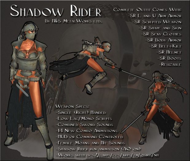 COMPLETE AVATAR ***SHADOW RIDER*** (SWORD, ARMOR, HELMET, AVATAR, WEAPON, AO)