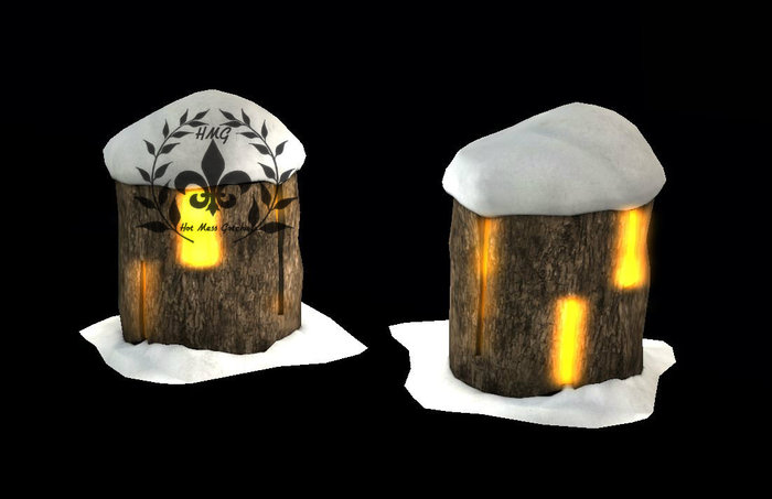 12 - 8f8 - Snuggled In - Snowy Stump Box