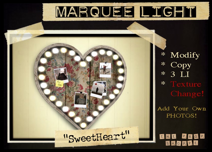 The Prop Shoppe :: BAGGED Marquee Light - SweetHeart
