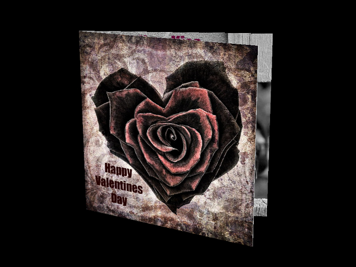 Happy Valentines Heart Rose Card