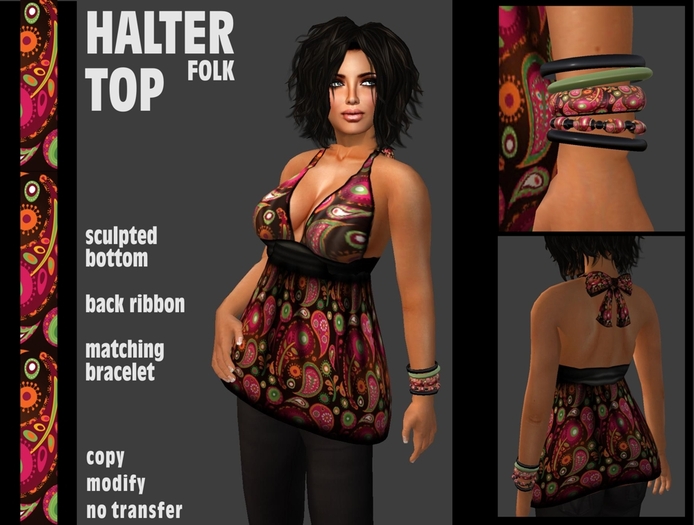.:ROXY CLOTHING:. halter folk top