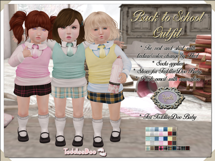 DEMO Hanta - Back To School Outfit with Texture Change (for Toddleedoo Baby)
