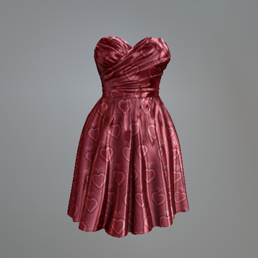 Red Satin Heart Mesh Dress box