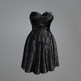Charcoal Satin Heart Mesh Dress